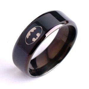 Stainless Steel Black Batman Ring Size 11